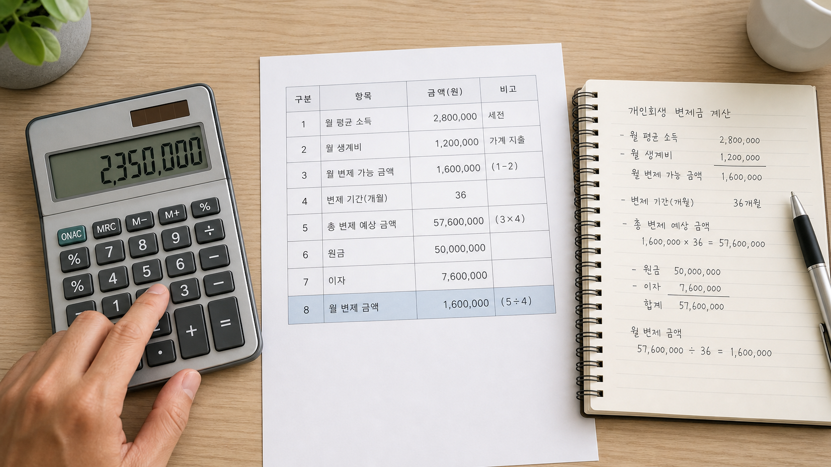 개인회생 변제금 산정기준 계...